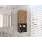 Gabinete de Baño Madrid Miel y Plomo 30x80cm Rectangular con Dos Entrepaños - Gabinetes | Bylmo