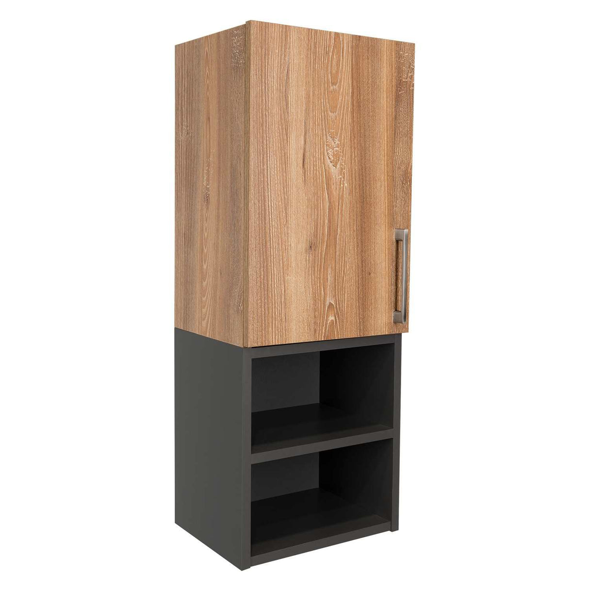 Gabinete de Baño Madrid Miel y Plomo 30x80cm Rectangular con Dos Entrepaños - Gabinetes | Bylmo