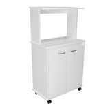 Mueble Microondas Blanco 63x113.5cm con Dos Entrepaños y Tres Compartimientos - Cocinas | Bylmo