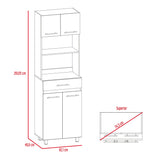 Mueble Microondas Luna Blanco y Duna 62.1x201.5cm con Un Cajón y con Cuatro Puertas - Muebles Organizadores | Bylmo
