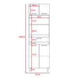Mueble Microondas Luna Blanco y Duna 62.1x201.5cm con Un Cajón y con Cuatro Puertas - Muebles Organizadores | Bylmo