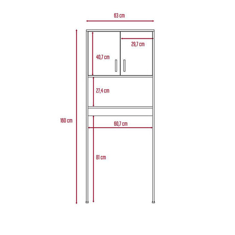 Ahorrador de Espacio para Baño Siena Blanco 63x160cm sin Cajones y con Un Entrepaño - Gabinetes | Bylmo