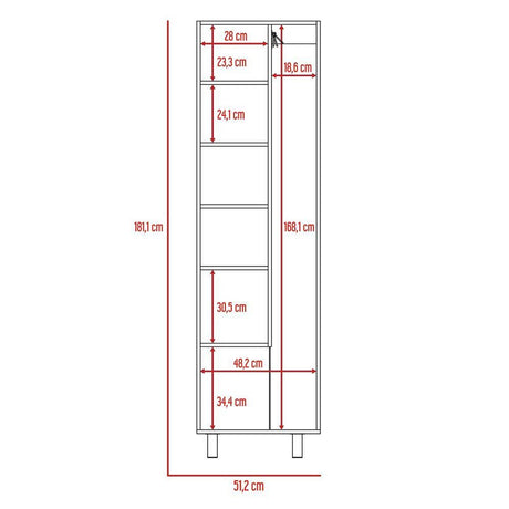 Mueble de Aseo Nala Blanco 51x181.1cm con Dos Puertas - Muebles Organizadores | Bylmo