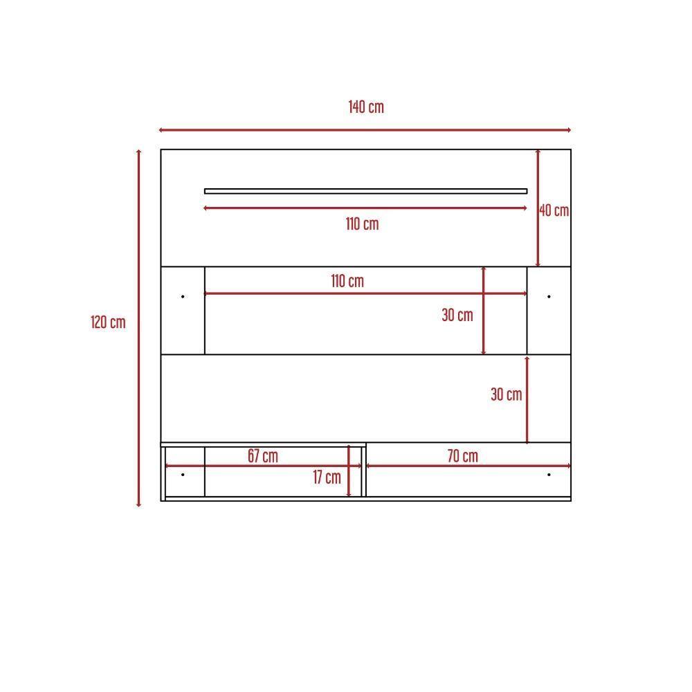 Panel de TV Beijing Wengue 140x120cm Para TV Hasta 55 Pulgadas sin Cajones