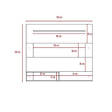 Panel de TV Beijing Wengue 140x120cm Para TV Hasta 55 Pulgadas sin Cajones