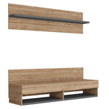Panel de TV 2AZ Miel 137.7x134.6cm para TV Hasta 60 Pulgadas y con Dos Compartimientos