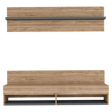 Panel de TV 2AZ Miel 137.7x134.6cm para TV Hasta 60 Pulgadas y con Dos Compartimientos