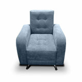 Poltrona Azalea Azul 80 cm de Tela sin Cojines Decorativos