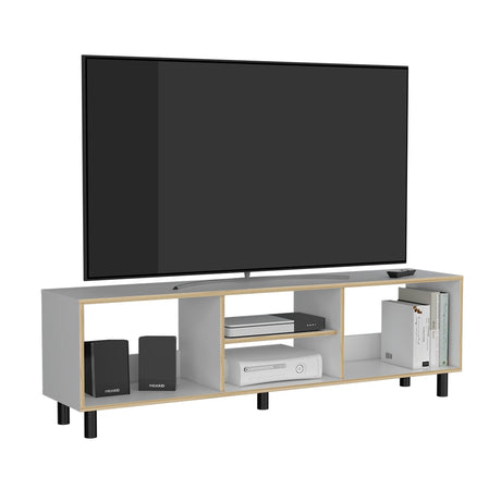 Rack de TV Tunez Blanco 160x47.5cm Para TV Hasta 70 Pulgadas sin Cajones y con Patas