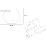 Repisa Faro Rovere y Wengue 37x25cm Hexagonal con Dos Entrepaños - Repisas y Percheros | Bylmo