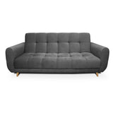 Sala Clic Clac Archer Gris 210 cm con Sofá de 3 Puestos y 2 Poltronas Reclinables