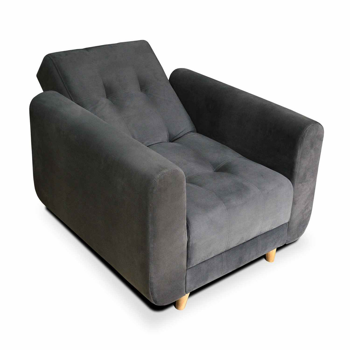 Sala Clic Clac Archer Gris 210 cm con Sofá de 3 Puestos y 2 Poltronas Reclinables