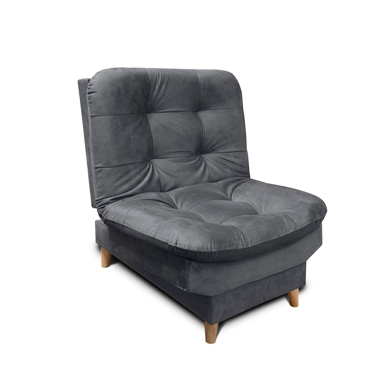 Sala Clic Clac Fendik Gris 210 cm con Sofá de 3 Puestos, 2 Poltronas Reclinables y Cojines Decorativos