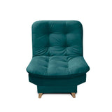 Sala Clic Clac Fendik Turquesa 210 cm con Sofá de 3 Puestos, 2 Poltronas Reclinables y Cojines Decorativos
