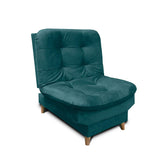 Sala Clic Clac Fendik Turquesa 210 cm con Sofá de 3 Puestos, 2 Poltronas Reclinables y Cojines Decorativos