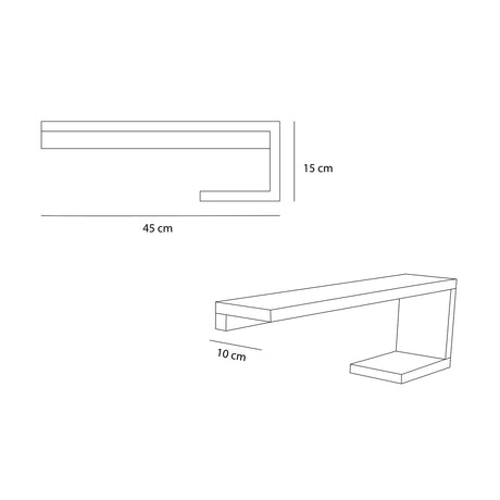 Set de 2 Repisas Santino Rovere 37x28cm Rectangular con Dos Entrepaños - Repisas y Percheros | Bylmo