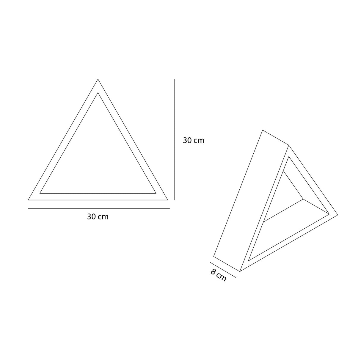 Set de 3 Repisas Rovere 30x30cm Triangular con Un Entrepaño - Repisas y Percheros | Bylmo