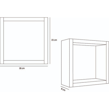 Set de 3 Repisas Eros Rovere 21x21cm Cuadrado con Un Entrepaño - Repisas y Percheros | Bylmo