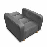 Silla Poltrona Úngaro Gris 85x90cm De Un Puesto Reclinable con Apoya Brazos