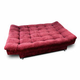 Sofá Cama Esquinero Carvallo Vinotinto 185x100cm De 3 Puestos Reclinable con Apoya Brazos