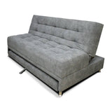Sofá Cama Gris 190x90cm De 3 Puestos Reclinable sin Apoya Brazos