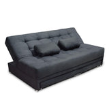 Sofá Cama Matter Gris 190x95cm De 3 Puestos Reclinable con Apoya Brazos