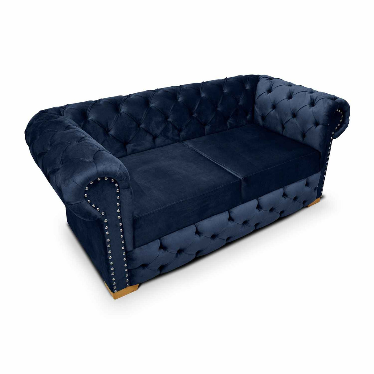 Sofá Chesterfield Azul 170x78cm De 2 Puestos con Apoya Brazos