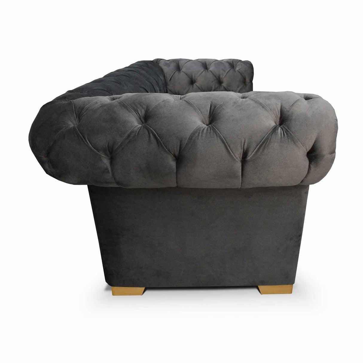 Sofá Chesterfield Gris 170x78cm De 2 Puestos con Apoya Brazos