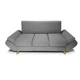 Sofá Jade Gris 200x85cm De 3 Puestos sin Apoya Brazos
