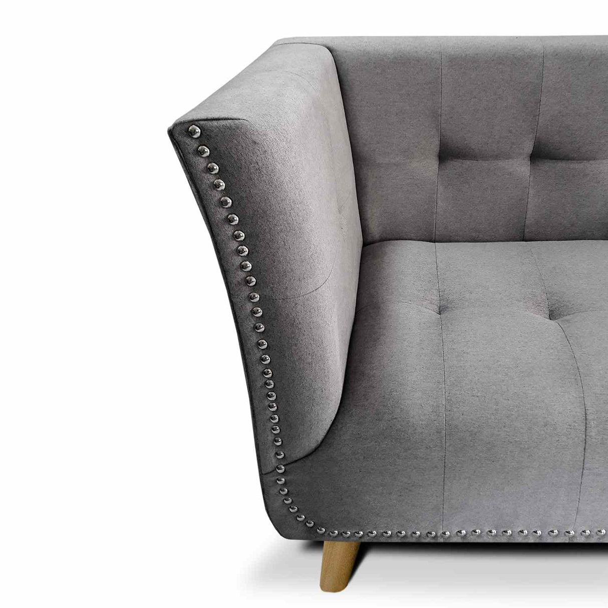Sofá Magallanes Gris 200x70cm De 3 Puestos con Apoya Brazos