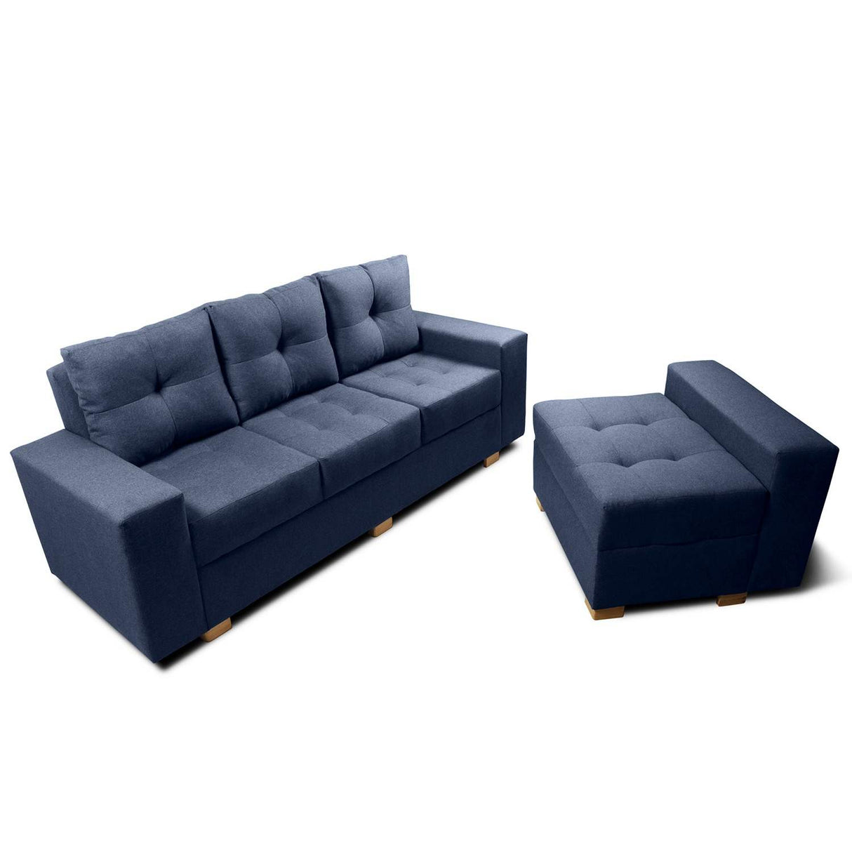 Sofá en L Burano Azul 200x92cm De 4 Puestos con Apoya Brazos y Modular