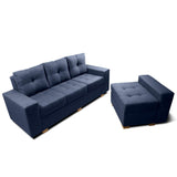 Sofá en L Burano Azul 200x92cm De 4 Puestos con Apoya Brazos y Modular