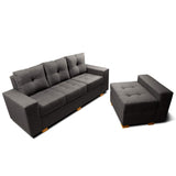 Sofá en L Burano Gris 200x92cm De 4 Puestos con Apoya Brazos y Modular