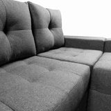 Sofá en L Burano Gris 200x92cm De 4 Puestos con Apoya Brazos y Modular