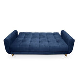 Sofacama Archer Azul 210x85cm de Tres Puestos Reclinable con Appoya Brazos