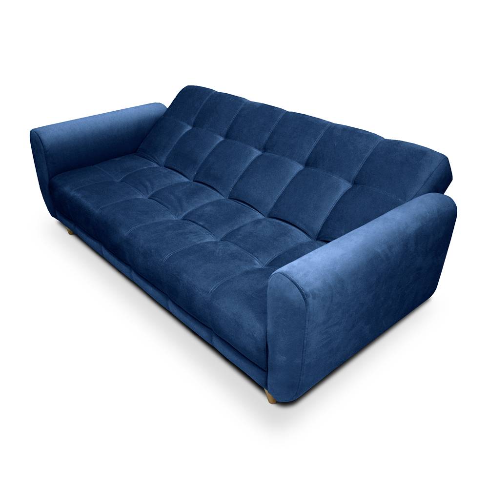 Sofacama Archer Azul 210x85cm de Tres Puestos Reclinable con Appoya Brazos