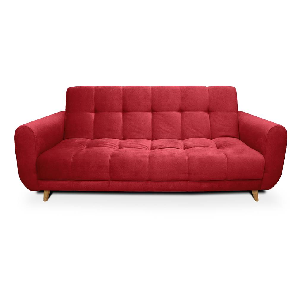 Sofá Cama Archer Rojo 210x95cm De 3 Puestos Reclinable con Apoya Brazos