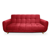 Sofá Cama Archer Rojo 210x95cm De 3 Puestos Reclinable con Apoya Brazos