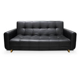 Sofá Cama Archer Negro 210x95cm De 3 Puestos Reclinable con Apoya Brazos