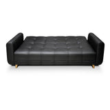 Sofá Cama Archer Negro 210x95cm De 3 Puestos Reclinable con Apoya Brazos