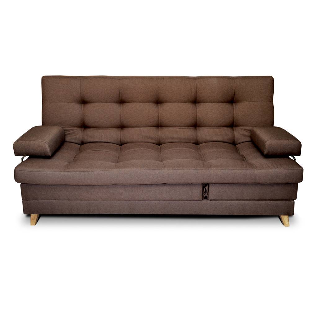 Sofá Cama Balmain Cafe 190x95cm De 3 Puestos Reclinable con Apoya Brazos