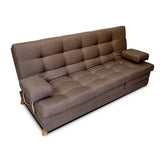 Sofá Cama Balmain Cafe 190x95cm De 3 Puestos Reclinable con Apoya Brazos