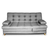 Sofá Cama Balmain Gris 185x95cm De 3 Puestos Reclinable con Apoya Brazos