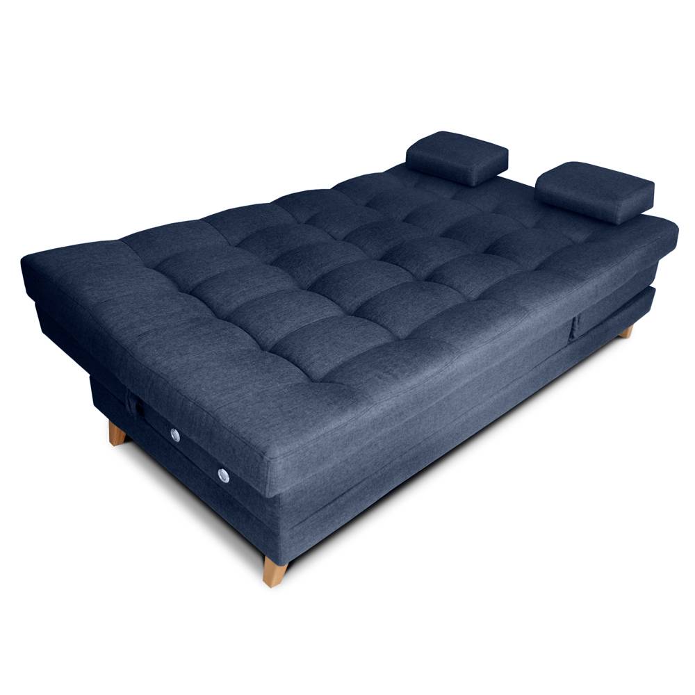 Sofá Cama Balmain Plomo 190x95cm De 3 Puestos Reclinable con Apoya Brazos