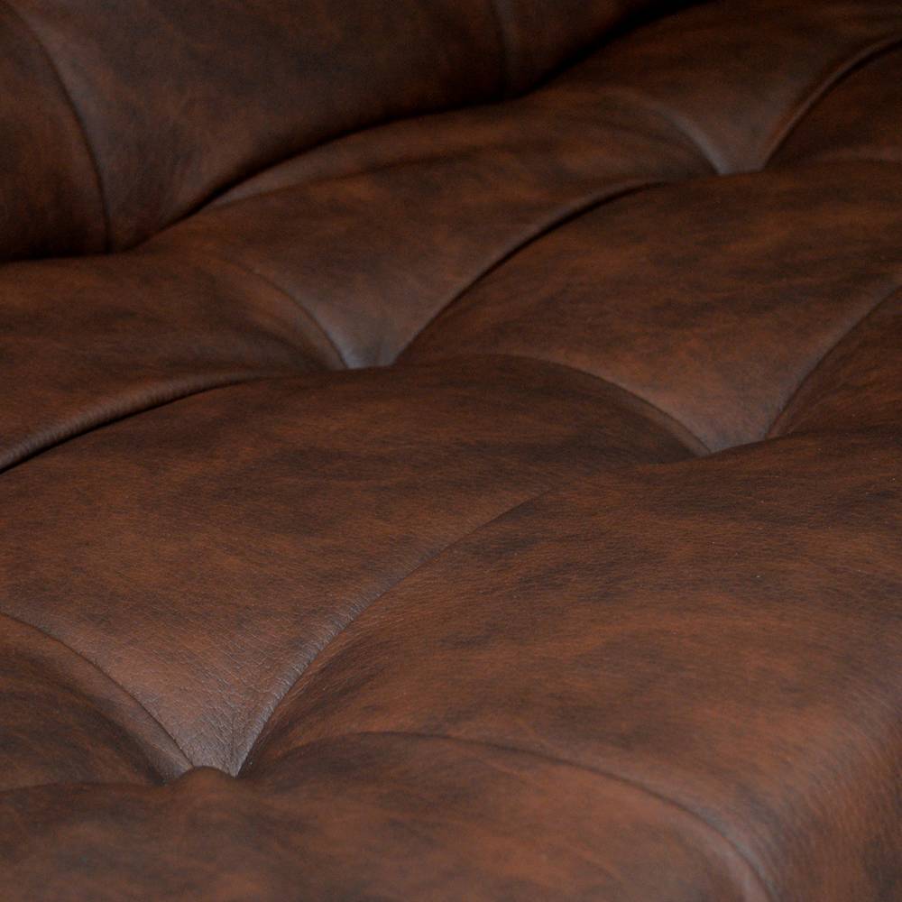 Sofá Cama Balmain Cuero Cafe 190x95cm De 3 Puestos Reclinable con Apoya Brazos