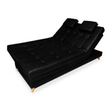 Sofá Cama Balmain Negro 190x95cm De 3 Puestos Reclinable con Apoya Brazos