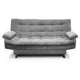 Sofá Cama Carvallo Gris 185x95cm De 3 Puestos Reclinable sin Apoya Brazos