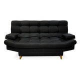 Sofá Cama Carvallo Negro 185x95cm De 3 Puestos Reclinable con Apoya Brazos