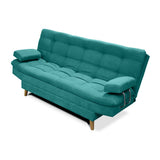 Sofá Cama Carvallo Turquesa 185x95cm De 3 Puestos Reclinable con Apoya Brazos