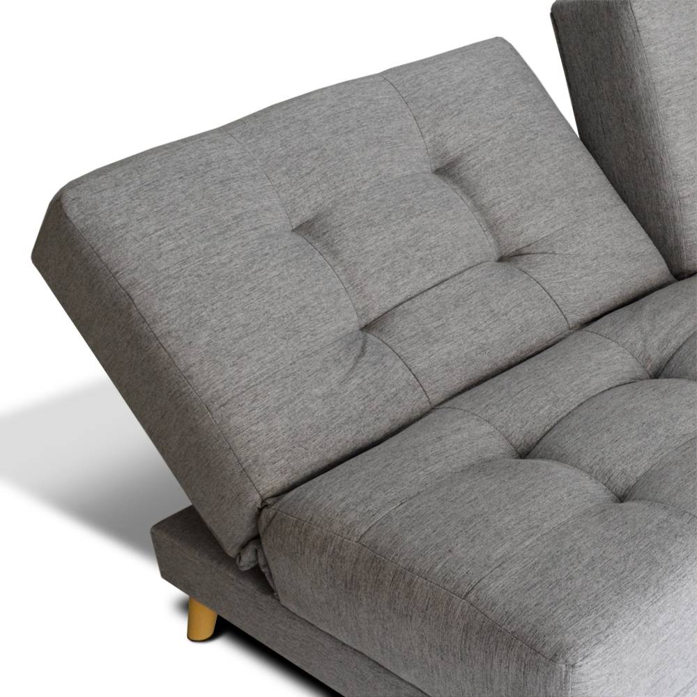 Sofá Cama Cavalli Gris 180x90cm De 3 Puestos Reclinable sin Apoya Brazos
